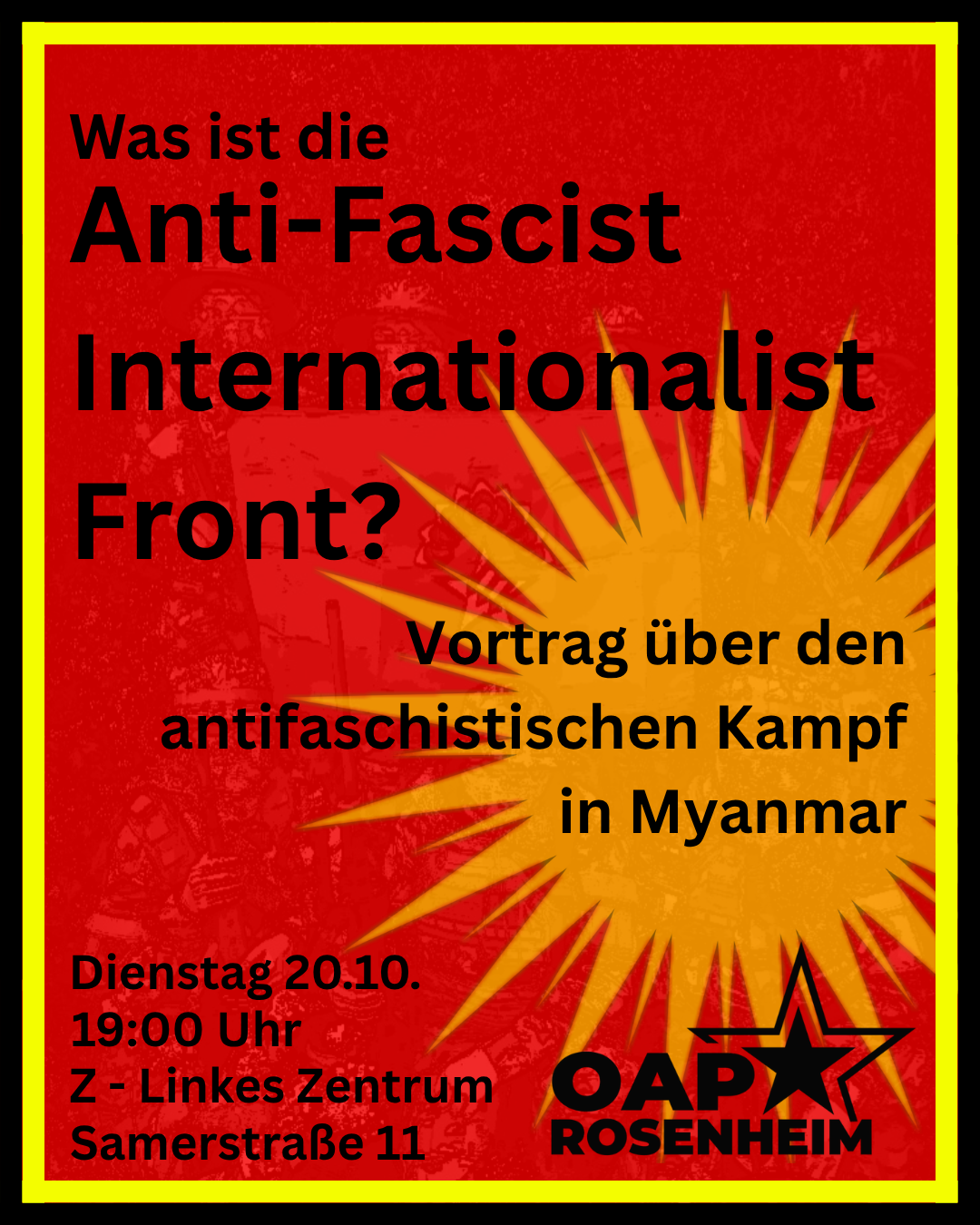 Vortrag über den antifaschistischen Kampf in Myanmar